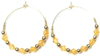 NIBRAS Yellow Tyre-Cut Crystal Seed Hoop Earrings - B09JMXMZ6X, 6 gm, 4cm x 4cm x 1cm